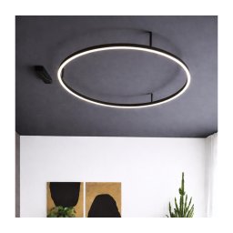 Ideal Lux - Candeeiro de tecto LED ORACLE SLIM LED/29W/230V 2700K Ø 50 cm preto