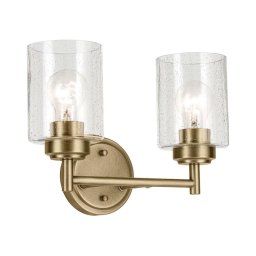 Kichler KL-WINSLOW-2W-NBR - Candeeiro de parede WINSLOW 2xE27/60W/230V latão