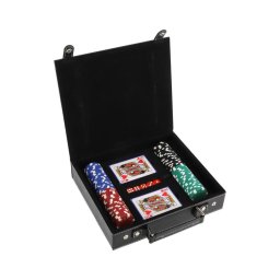 Conjunto de póquer em estojo com 100 peças