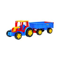 Trator com atrelado 102 cm vermelho/azul/amarelo