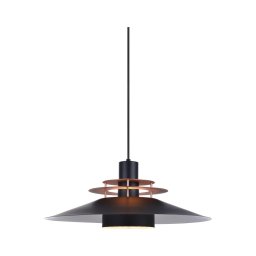Halo Design 744503 - Lustre suspenso por cabo RIVOLI 1xE27/40W/230V, Ø 50 cm, preto/cobre