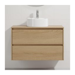 Móvel de casa de banho com lavatório TRONDHEIM/VIKEDAL 90x57x46 cm carvalho/branco