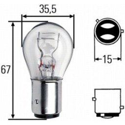 Lâmpada HELLA P21/4W Standard 12V, 21/4W, 10 peça