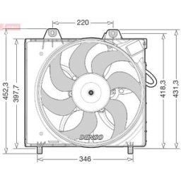 Ventoinha, radiador DENSO DER21027