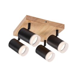 Rabalux 73124 - Plafon TORAS 4xGU10/5W/230V carvalho