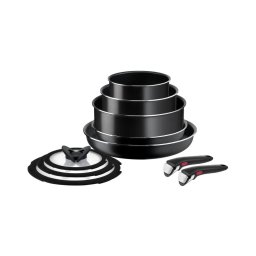 Tefal - Conjunto de utensílios de cozinha 10 unid. INGENIO EASY COOK & CLEAN BLACK