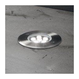 Ideal Lux - Iluminação de caminho de acesso LED FLOOR LED/6W/230V diâmetro 12 cm CRI 90 IP67 cromado