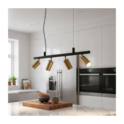 Ideal Lux - Candeeiro suspenso LED DYNAMITE 4xGU10/7W/230V CRI 90 preto/latão