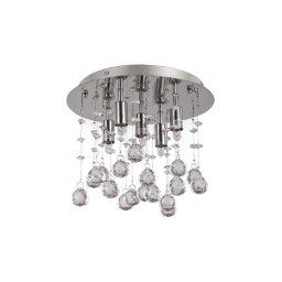 Ideal Lux-Iluminação de teto em cristal LED MOONLIGHT 5xG9/3W/230V diâmetro 26 cm cromado brilhante