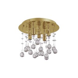 Ideal Lux - Iluminação de teto em cristal LED MOONLIGHT 5xG9/3W/230V diâmetro 26 cm dourado