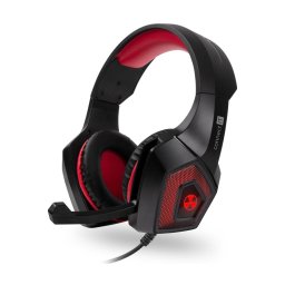 CONNECT IT CHP-5500-RD - Auscultadores LED com fios gaming com microfone preto/vermelho