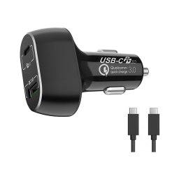 Winner Group - Carregador de carro 1xUSB-C + 1xUSB-A Power Delivery 63W preto