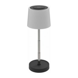Lâmpada de mesa LED recarregável e dimerizável para exterior, 2W/5V, IP44, 1200 mAh, cinzenta