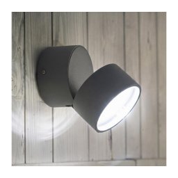 Ideal Lux - Aplique de parede exterior OMEGA LED/7W/230V CRI 90 IP54 antracite