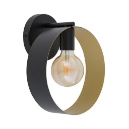 Luz de parede HAPPY 1xE27/60W/230V preto antigo/dourado