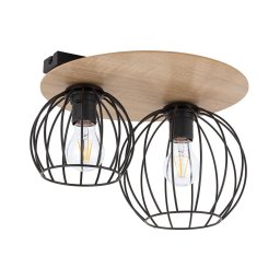 Candelabro integrado CYBER 2xE27/60W/230V madeira/preto