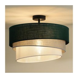 Duolla - Candeeiro integrado TRIO 1xE27/15W/230V diâmetro 45 cm verde/cinzento/branco
