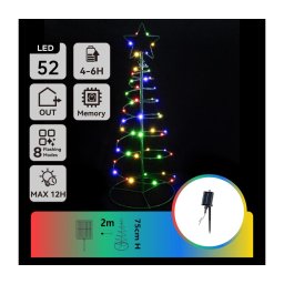 Aigostar - Decoração solar LED natalina 75cm IP65 multicolor 0,26W 3,7V