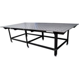 kaiserkraft Mesa de soldadura, Ø furos 28 mm, capacidade de carga 2000 kg, AxLxP 800 x 2980 x 1480 mm, Mesa de soldadura, Ø furos 28 mm, capacidade de carga 2000 kg, AxLxP 800 x 2980 x 1480 mm. Posto de trabalho de soldadura flexível para oficinas e empre