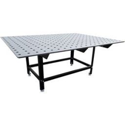 kaiserkraft Mesa de soldadura, Ø furos 28 mm, capacidade de carga 2000 kg, AxLxP 800 x 1980 x 1480 mm, Mesa de soldadura, Ø furos 28 mm, capacidade de carga 2000 kg, AxLxP 800 x 1980 x 1480 mm. Posto de trabalho de soldadura flexível para oficinas e empre