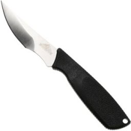 Ontario Hunt Plus Caper 9718SEC Satin 420HC, Black Rubber, faca fixa de peles