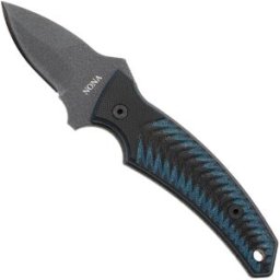 Ontario Nona 8743 Black 420, Black and Blue Micarta, faca fixa