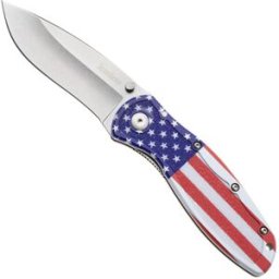 Kershaw Blur 1670USA, Stonewashed 14C28N, Red White Blue Aluminium, navalha, Ken Onion design