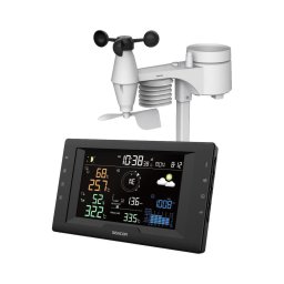 Sencor- Estação meteorológica profissional com ecrã LCD a cores e despertador 5V/1xCR2032 + 3xAA