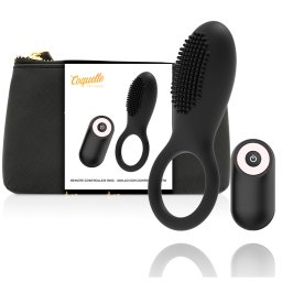 COQUETTE CHIC DESIRE - COCK RING CONTROLE REMOTO RECARREGVEL PRETO/ OURO