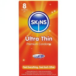 SKINS - PRESERVATIVOS ULTRA FINOS PREMIUM PACOTE COM 8