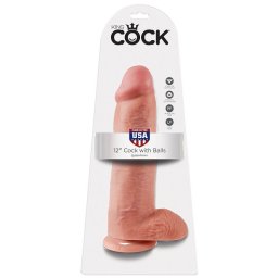 KING COCK - CARNE DE DILDO COM BOLAS 30.48 CM
