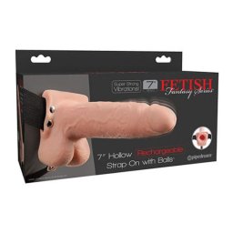 FETISH FANTASY SERIES - STRAP-ON VIBRATÓRIO REALISTA COM BOLAS 17,8 CM