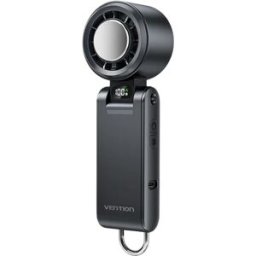 Ventoinha Portátil PBC Recarregável USB-C c/ Ecrã LED (Preto) - VENTION