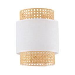 Cúpula de substituição para candeeiro de mesa e lustre BOHO E27, diâmetro 20 cm, rattan/branco