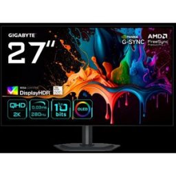 GIGABYTE MO27Q28G Monitor Gaming OLED 27" QHD - 2560 x 1440, 280Hz, 0,03ms, 335 cd/m², Display HDR True Black 500, HDMI 2.1, DisplayPort 1.4 - 1404355