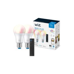 CONJUNTO 2x Lâmpada LED RGBW com regulação A60 E27/8,5W/230V 2200-6500K Wi-Fi+RC - WiZ