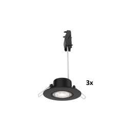 Philips - Conjunto com 3 spots de embutir LED dimerizáveis CILANTRO LED/5W/230V 2700K preto