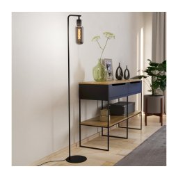 Eglo 901008 - Candeeiro de pé MAIONE 1xE27/4W/230V preto/fumê