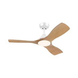 Philips- Ventilador de teto LED dimerizável OLAS LED/24W/230V Ø 106 cm branco/marrom + controlo remoto