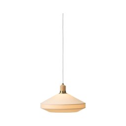 Halo Design 744206 - Lustre pendente PARIS com cabo 1xE27/60W/230V Ø 40 cm, creme/latão/carvalho