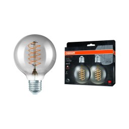 Pack de 2 lâmpadas LED reguláveis filamento vintage E27/7,8W/230V 1800K - Osram