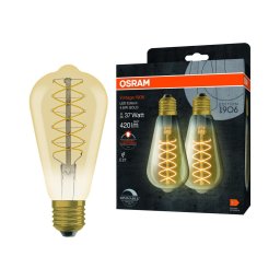 Conjunto de 2 lâmpadas LED reguláveis com filamento vintage E27/4,8W/230V 2200K - Osram