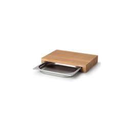 Continenta C4110 - Tábua de cortar de cozinha com taça de 39x27 cm de carvalho