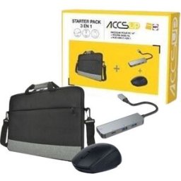 Accsup Pack 3 em 1 - Mala para Portátil 14" + Rato + Adaptador