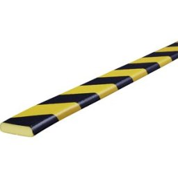 SHG Proteção de superfícies Knuffi® , tipo F FROST, unidade de 1 m, preto/amarelo, Proteção de superfícies Knuffi®, tipo F FROST, unidade de 1 m, preto/amarelo. Fixação até -10 °C. Ideal para câmaras frigoríficas, etc. Cola de acrilato fortemente aderente