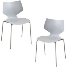 Presentes Miguel Pack 2 Cadeiras Plecy - Cinza claro