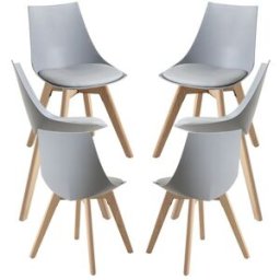 Presentes Miguel Pack 6 Cadeiras Blok - Cinza claro