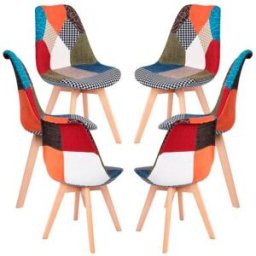 Presentes Miguel Pack 6 Cadeiras Synk Patchwork - Patchwork Clear