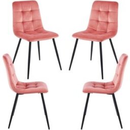 Presentes Miguel Pack 4 Cadeiras Stuhl Veludo - Rosa