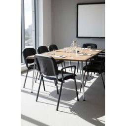 Presentes Miguel Pack 4 Cadeiras Ofis Couro sintético com Braços - Preto